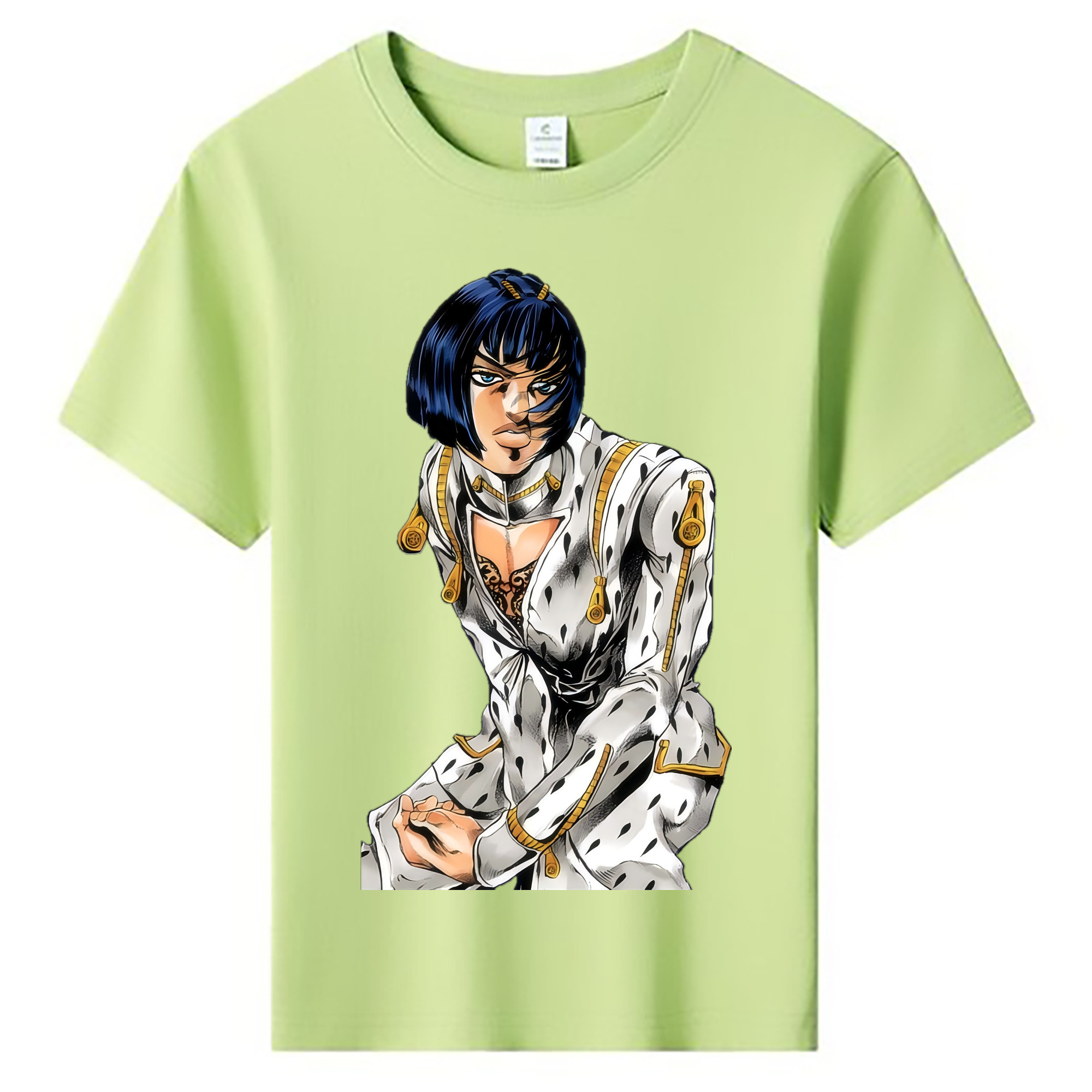 （画像用） ジョジョの奇妙な冒険 ブローノ?ブチャラティ JoJo's Bizarre Adventure Bruno Bucciarati 綿100％キッズTシャツ（フロントプリント）